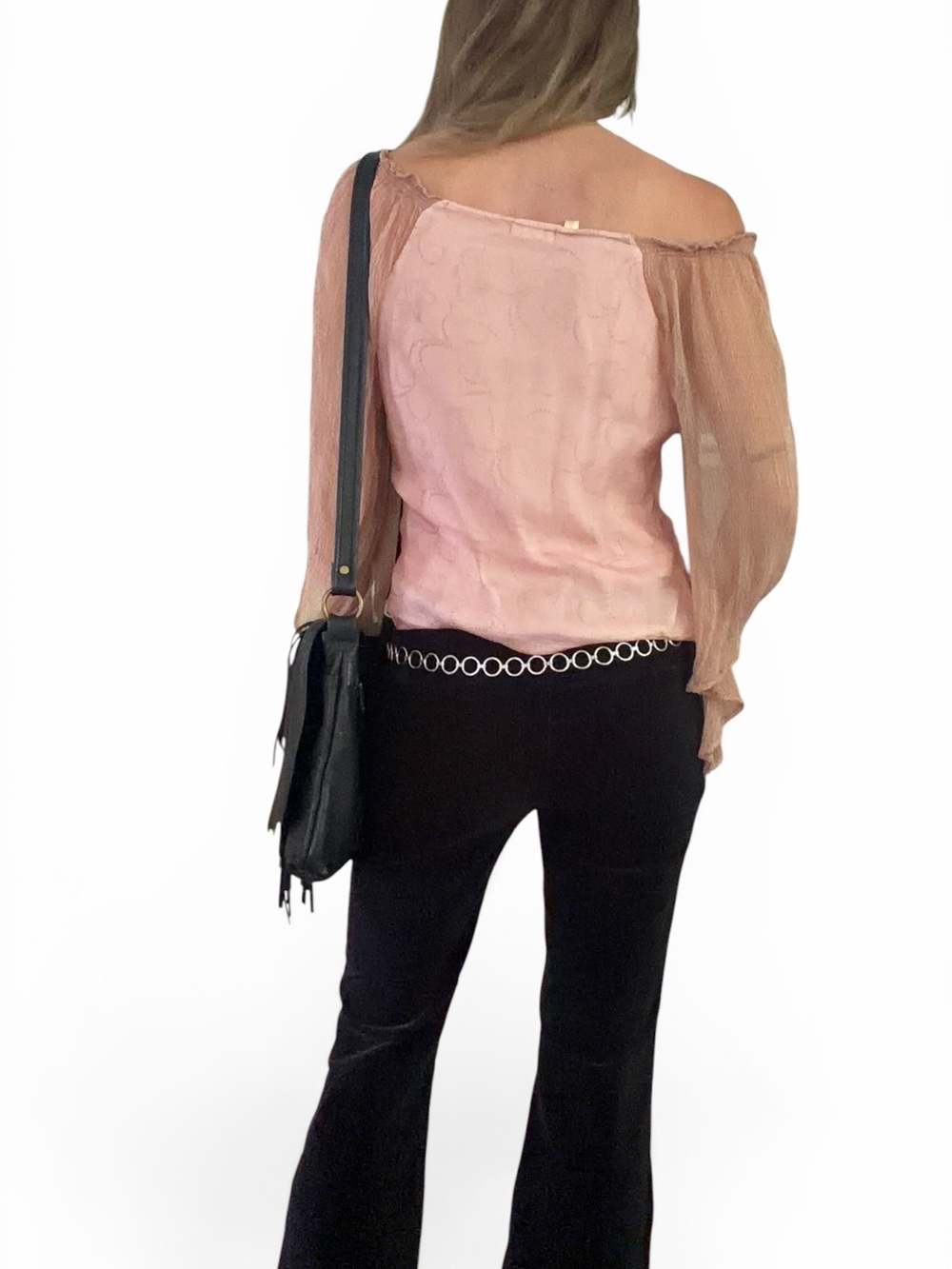 Vintage- Kit Cornell Rayon Off-the-Shoulder Blouse - Size 4 - Picture 5 of 8